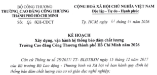 Kế hoạch xây dựng, vận hành hệ thống đảm bảo chất lượng năm 2026